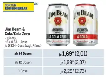 METRO Jim Beam & Cola/Cola Zero Angebot