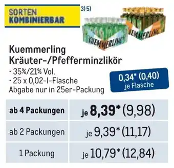 METRO Kuemmerling Kräuter-/Pfefferminzlikör Angebot