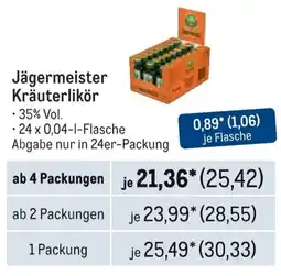 METRO Jägermeister Kräuterlikör Angebot