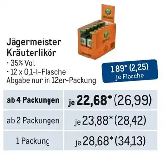 METRO Jägermeister Kräuterlikör Angebot