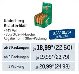 METRO Underberg Kräuterlikör Angebot