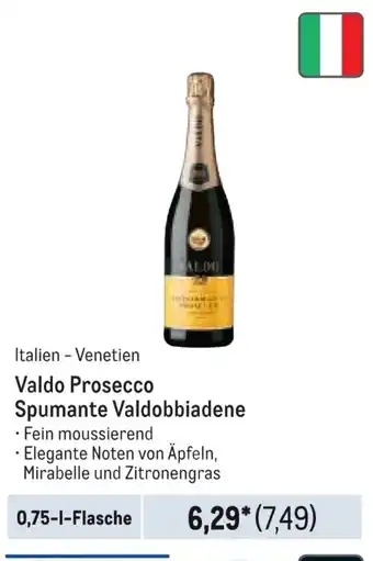 METRO Italien - Venetien Valdo Prosecco Spumante Valdobbiadene Angebot