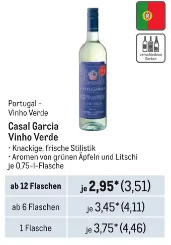 METRO Portugal - Vinho Verde Casal Garcia Vinho Verde Angebot