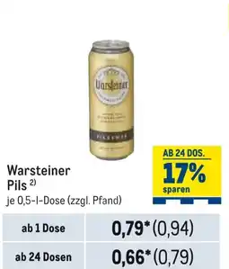 METRO Warsteiner Pils Angebot