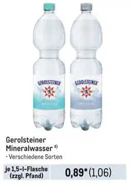 METRO Gerolsteiner Mineralwasser Angebot