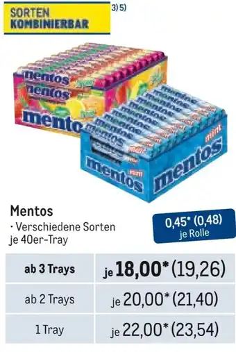 METRO mentos Angebot