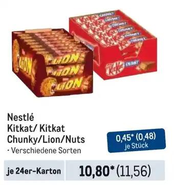 METRO Nestlé Kitkat/Kitkat Chunky/Lion/Nuts Angebot