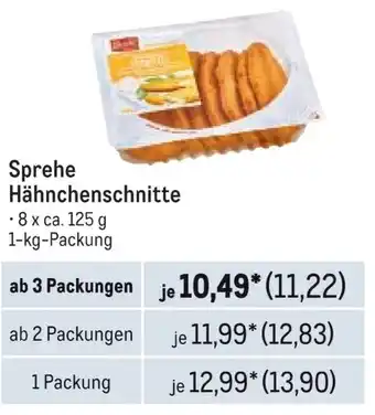 METRO Sprehe Hähnchenschnitte Angebot