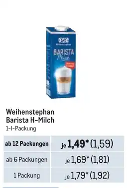 METRO Weihenstephan Barista H-Milch Angebot