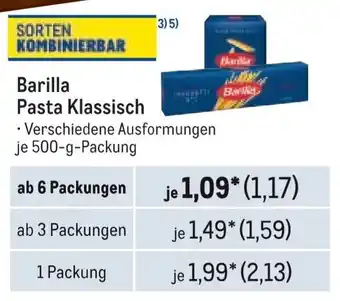 METRO Barilla Pasta Klassisch Angebot