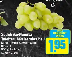 AEZ Südafrika/Namiba Tafeltrauben kernlos hell Angebot