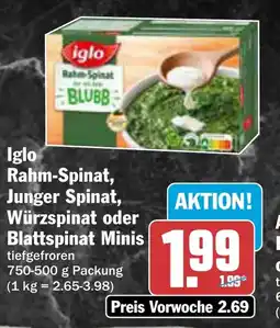 AEZ iglo Rahm-Spinat Junger Spinat, Würzspinat oder Blattspinat Minis Angebot