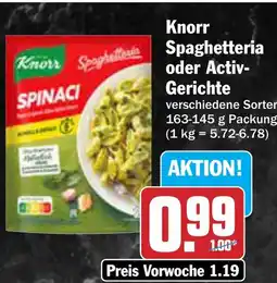 AEZ Knorr Spaghetti Spaghetteria oder Activ- Gerichte Angebot