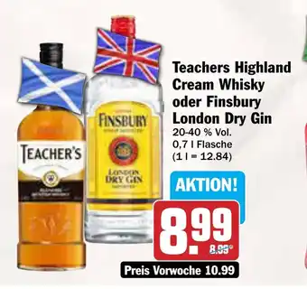 AEZ Teachers Highland Cream Whisky oder Finsbury London Dry Gin Angebot