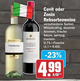 AEZ Cavit oder Zonin Rebsortenweine Angebot