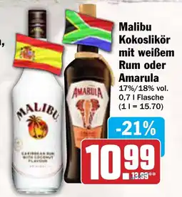 AEZ Malibu Kokoslikör mit weißem Rum oder Amarula Angebot