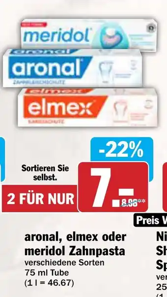 AEZ aronal, elmex oder meridol Zahnpasta Angebot