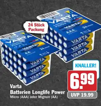 AEZ Varta Batterien Longlife Power Angebot