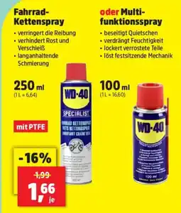 Thomas Philipps Fahrrad- Kettenspray oder Multi- funktionsspray WD-40 Angebot