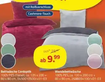 ROLLER Bettwäsche Cordoptik/ Wendebettwäsche Angebot