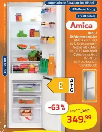 ROLLER Amica Kühl-/ Gefrierkombination AMICA KGCL 387 Angebot