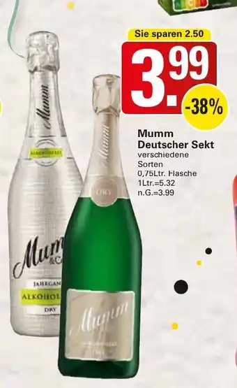 WEZ Mumm Deutscher Sekt Angebot