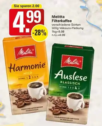 WEZ Melitta Filterkaffee Angebot