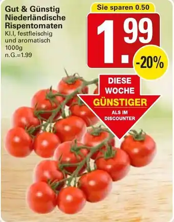 WEZ Gut & Günstig Niederländische Rispentomaten Angebot