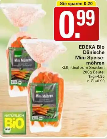 WEZ EDEKA Bio Dänische Mini Speise- möhren Angebot