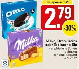 WEZ Milka, Oreo, Daim oder Toblerone Eis Angebot