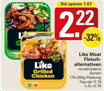 WEZ Like Meat Fleisch- alternativen Angebot