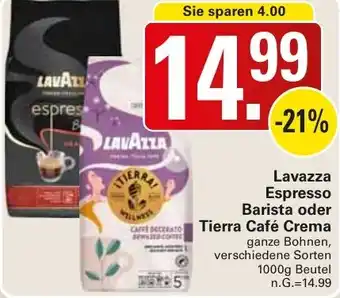 WEZ Lavazza Espresso Barista oder Tierra Café Crema Angebot