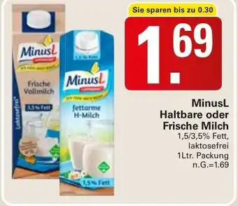 WEZ MinusL Haltbare oder Frische Milch Angebot