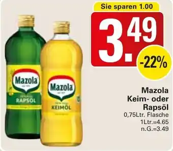 WEZ Mazola Keim- oder Rapsöl Angebot