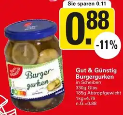 WEZ Gut & Günstig Burgergurken Angebot