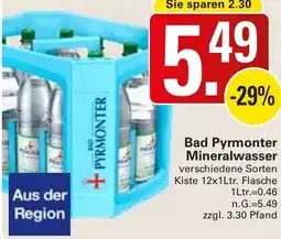 WEZ Bad Pyrmonter Mineralwasser Angebot