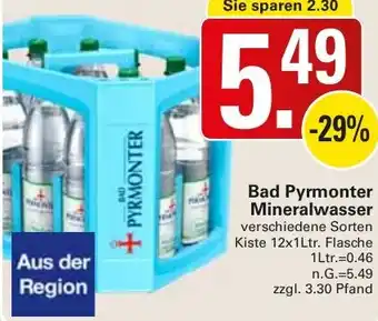 WEZ Bad Pyrmonter Mineralwasser Angebot