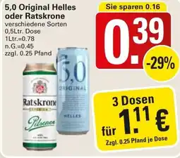 WEZ 5,0 Original Helles oder Ratskrone Angebot