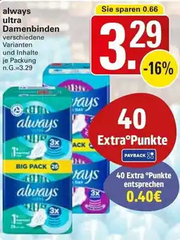 WEZ always ultra Damenbinden Angebot