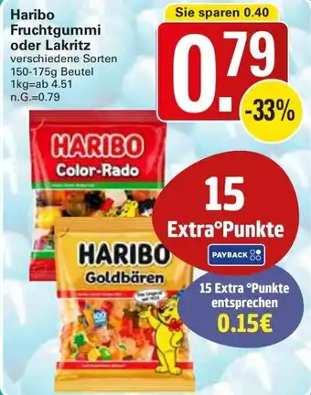 WEZ Haribo Fruchtgummi oder Lakritz Angebot