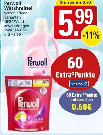 WEZ Perwoll Waschmittel Angebot