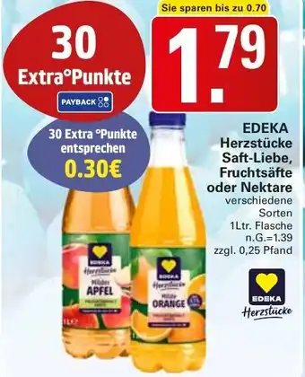 WEZ EDEKA Herzstücke Saft-Liebe, Fruchtsäfte oder Nektare Angebot