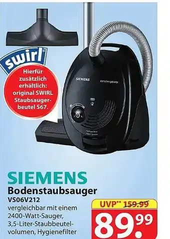 Famila Nord Ost Siemens Bodenstaubsauger Vs06v212 Angebot