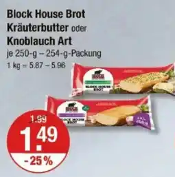 V Markt Block House Brot Kräuterbutter oder Knoblauch Art Angebot