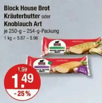 V Markt Block House Brot Kräuterbutter oder Knoblauch Art Angebot