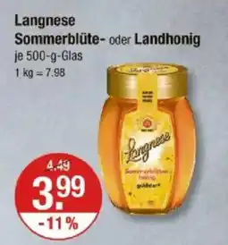 V Markt Langnese Sommerblüte- oder Landhonig Angebot