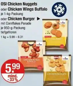 V Markt OSI Chicken Nuggets oder Chicken Wings Buffalo oder oder Chicken Burger Angebot