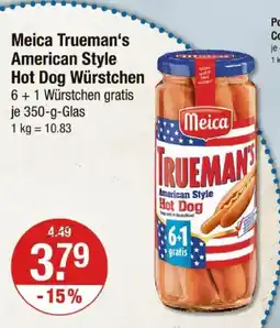 V Markt Meica Trueman's American Style Hot Dog Würstchen Angebot