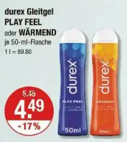 V Markt durex Gleitgel PLAY FEEL oder WÄRMEND Angebot