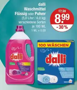 V Markt dalli Waschmittel Flüssig oder Pulver Angebot